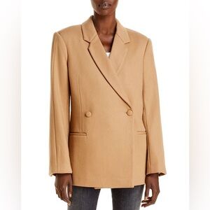 Anine Bing Kaia Double-Breasted Wool Blazer Sz S